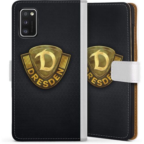 DeinDesign Galaxy A41 Handy Klapphülle Handyhülle aus Kunst Leder weiß Flip Case Official Licensed Product Coat Of Arms Sg Dynamo Dresden Sideflip mit Lasche