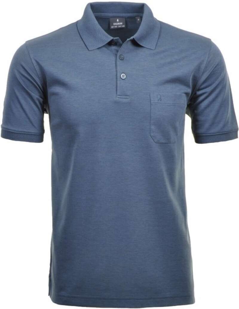 RAGMAN Regular Fit Poloshirt Kurzarm azur, Einfarbig