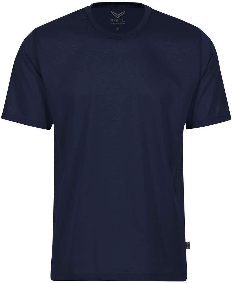 TRIGEMA Comfort Fit T-Shirt Rundhals navy, Einfarbig