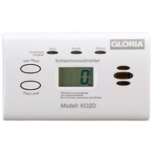 GLORIA Kohlenmonoxid-Warnmelder / CO-Melder KO2D, mit Display, Batteriebetrieb, 10 Jahre Garantie