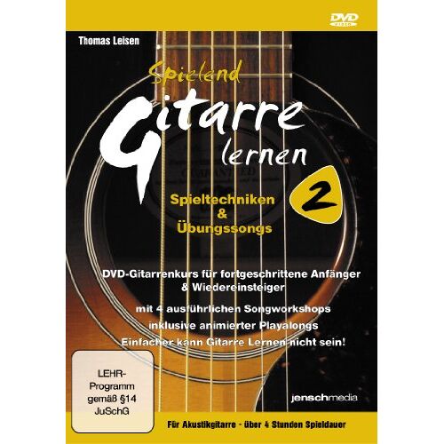Jürgen Jensch – GEBRAUCHT Spielend Gitarre Lernen 2 (DVD) Spieltechniken & Übungssongs – Aufbaukurs für Akustikgitarre – Preis vom 07.01.2024 05:53:54 h