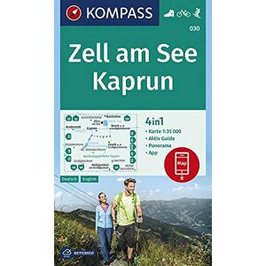 KOMPASS-Karten GmbH - GEBRAUCHT Zell am See, Kaprun: 4in1 Wanderkarte 1:35000 mit Aktiv Guide und Panorama inklusive Karte zur offline Verwendung in der KOMPASS-App. Fahrradfahren. Skitouren. (KOMPASS-Wanderkarten, Band 30) - Preis vom 15.04.2024 05:04:46