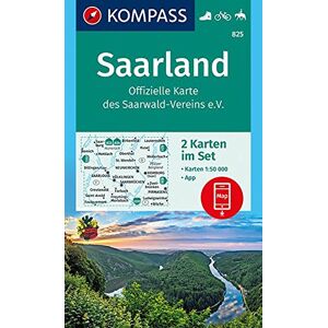 KOMPASS-Karten GmbH - GEBRAUCHT Saarland, Offizielle Karte des Saarwald-Vereins e.V.: 2 Wanderkarten 1:50000 im Set inklusive Karte zur offline Verwendung in der KOMPASS-App. Fahrradfahren. Reiten. (KOMPASS-Wanderkarten, Band 825) - Preis vom 09.05.2024 0