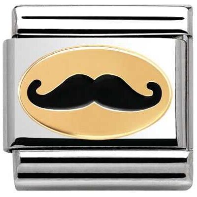 Nomination Classic - Composable Classic - 18k Gold, Emaille - Schnurrbart Monsieur - 030285/19 Nomination Classic - Composable Classic - 18k Gold, Emaille - Schnurrbart Monsieur - 030285/19