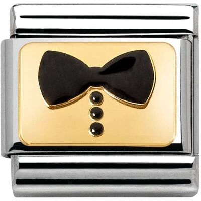 Nomination Classic - Emaille, Gold - Schwarze Schleife - 030280/34 Nomination Classic - Emaille, Gold - Schwarze Schleife - 030280/34