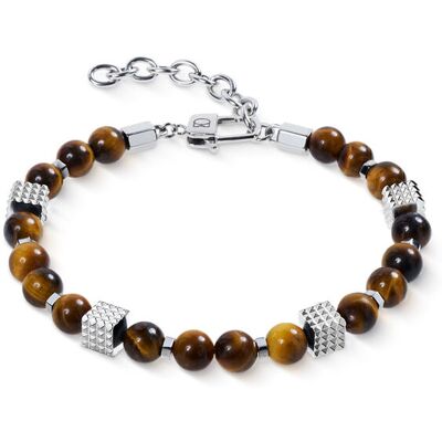 Coeur de Lion Armband - Tigerauge Kugeln mit Mini Spikes Cubes - 092630.1100.0 Coeur de Lion Armband - Tigerauge Kugeln mit Mini Spikes Cubes - 092630.1100.0