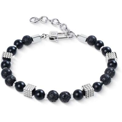 Coeur de Lion Armband - Onyx- und Lavakugeln mit Mini Spikes - 092630.1300.0 Coeur de Lion Armband - Onyx- und Lavakugeln mit Mini Spikes - 092630.1300.0