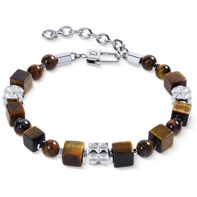 Coeur de Lion Armband - Tigerauge Cubes und Kugeln mit Spikes Cubes - 092730.1100.0 Coeur de Lion Armband - Tigerauge Cubes und Kugeln mit Spikes Cubes - 092730.1100.0