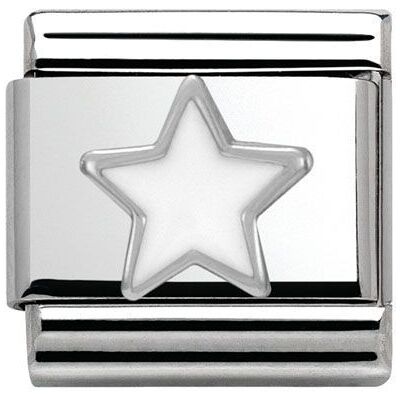 Nomination Classic - Composable Classic - Emaille, Silber - Weißer Stern- 330202/04 Nomination Classic - Composable Classic - Emaille, Silber - Weißer Stern- 330202/04