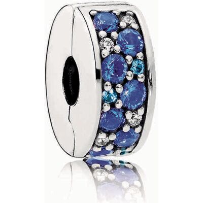 Pandora Charm - Blauer Pavé Glanz Clip - 791817NSBMX Pandora Charm - Blauer Pavé Glanz Clip - 791817NSBMX
