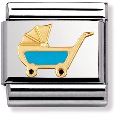 Nomination Classic - DAILY LIFE Edelstahl, Email und 18K-Gold (Kinderwagen AZURBLAU) Nomination Classic - DAILY LIFE Edelstahl, Email und 18K-Gold (Kinderwagen AZURBLAU)