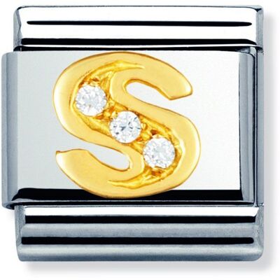 Nomination Classic - BUCHSTABEN Edelstahl, 18K-Gold und Cubic Zirc. (S) Nomination Classic - BUCHSTABEN Edelstahl, 18K-Gold und Cubic Zirc. (S)