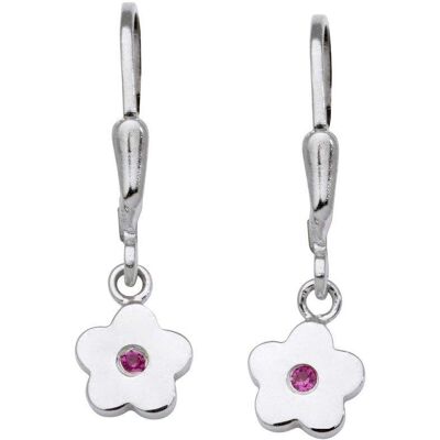 Schneider Basic Ohrringe - Silber - Blume hängend Rosa - SK04 Schneider Basic Ohrringe - Silber - Blume hängend Rosa - SK04