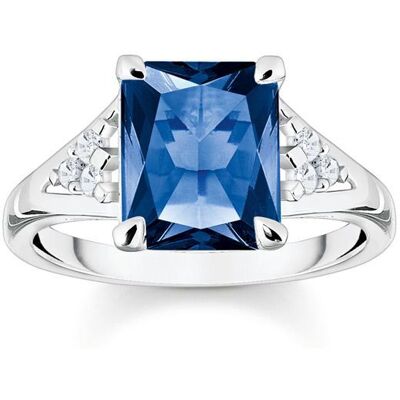 Thomas Sabo Silberring mit blauer Steine - Damen - 925 Silber - Glam & Soul - Breite 50 Thomas Sabo Silberring mit blauer Steine - Damen - 925 Silber - Glam & Soul - Breite 50