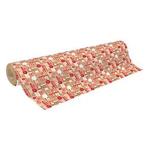 Geschenkpapier Clairefontaine Weihnachten, 1 Rolle mit L 50 m x B 700 mm, 1-seitig bedruckt, Kraftpapier, braun-rot