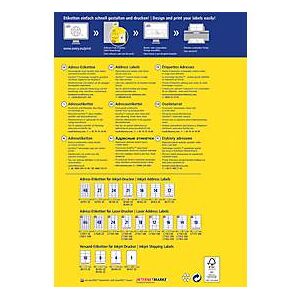 Avery Zweckform Adressetiketten J8163-25, geeignet für Inkjetdrucker, 99,1 x 38,1 mm, 350 Stück/25 A4-Bogen, 100 % FSC®-Papier, weiß