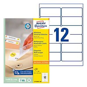 Avery Zweckform Universal-Etiketten, 100 Etiketten, 99,1 x 42,3 mm, wiederablösbar