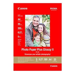 Canon Fotopapier Plus Glossy II PP-201, 265 g/m², 20 Blatt, DIN A4