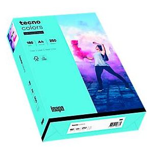 Farbiges Kopierpapier tecno colors, DIN A4, 160 g/m², mittelblau, 1 Paket = 250 Blatt