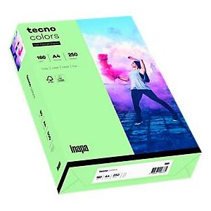 Farbiges Kopierpapier tecno colors, DIN A4, 160 g/m², mittelgrün, 1 Paket = 250 Blatt