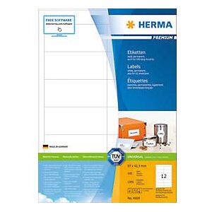 Herma Premium-Etiketten auf DIN A4-Blättern, 1200 Etiketten, 100 Bogen