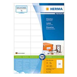 Herma Premium-Etiketten Nr. 4455 auf DIN A4-Blättern, 3300 Etiketten, 100 Bogen