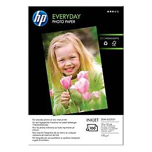 Hewlett Packard HP Fotopapier Everyday, glänzend, 10 x 15 cm, 100 Blatt