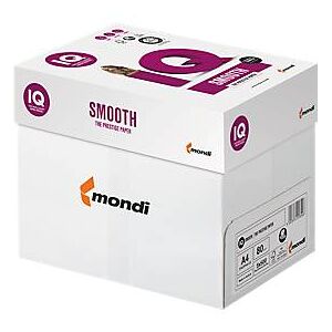 Kopierpapier Mondi IQ Smooth, DIN A4, 80 g/m², hochweiß, 1 Karton = 5 x 500 Blatt