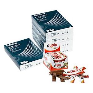 Kopierpapier Schäfer Shop Genius Professional, DIN A4, 80 g/m², weiß, 4 Karton = 20 x 500 Blatt + GRATIS Ferrero Duplo 40 Riegel