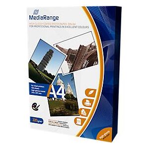 MediaRange Fotopapier A4, für Tintenstrahldrucker, hochglänzend, 100 Blatt a 220 g