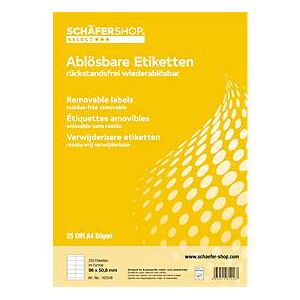 Schäfer Shop Select Universal-Etiketten, wiederablösbar, 96,0 x 50,8 mm, 250 Stück