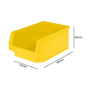 Sichtlagerkasten SSI Schäfer LF 532, Polypropylen, L 500 x B 312 x H 200 mm, 23,5 l, gelb