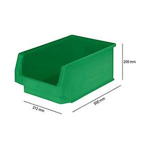 Sichtlagerkasten SSI Schäfer LF 532, Polypropylen, L 500 x B 312 x H 200 mm, 23,5 l, grün