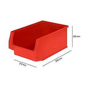 Sichtlagerkasten SSI Schäfer LF 532, Polypropylen, L 500 x B 312 x H 200 mm, 23,5 l, rot