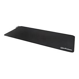 Manhattan XXL RGB LED Gaming Mousepad Smooth Top Surface Mat, Micro-textured surface for ultra-high precision with optical and laser mice (800x350x3mm), Adjustable Color-LED Lighting Modes, Non Slip Base, Water Resistant, Stitched Edges, Black, Li...