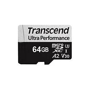 Transcend 340S - Flash-Speicherkarte - 64 GB - A2 / Video Class V30 / UHS-I U3 / Class10 - microSDXC