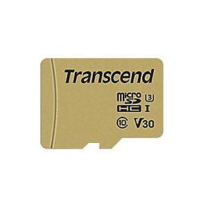 Transcend 500S - Flash-Speicherkarte (microSDHC/SD-Adapter inbegriffen) - 16 GB - Video Class V30 / UHS-I U3 / Class10 - microSDHC