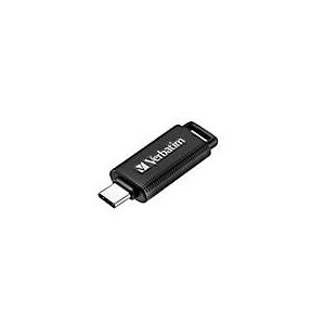 USB-C-Stick Verbatim Store 'n' Go, 128 GB, Retractable Typ-C, 100MB/s Lesegeschwindigkeit & 20 MB/s Schreibgeschwindigkeit, schwarz