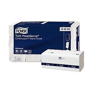 Tork® Papierhandtücher PeakServe® Endlos™ H5 100585, 1-lagig & geprägt, FSC®-Papier, 12 Pack mit je 410 Blatt, in 1 Karton, weiß