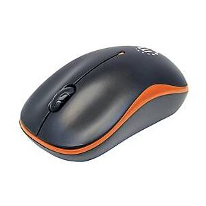 Manhattan Success Wireless Mouse, Black/Orange, 1000dpi, 2.4Ghz (up to 10m), USB, Optical, Three Button with Scroll Wheel, USB micro receiver, AA battery (included), Low friction base, Three Year Warranty, Blister - Maus - RF - Schwarz/Orange