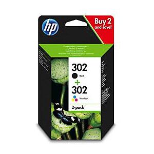 Original HP Tintenpatronen 302 CMYK, Mixpack, schwarz, cyan, magenta, gelb