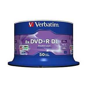 Verbatim - 50 x DVD+R DL - 8.5 GB (240 Min.) 8x - mattsilber - Spindel