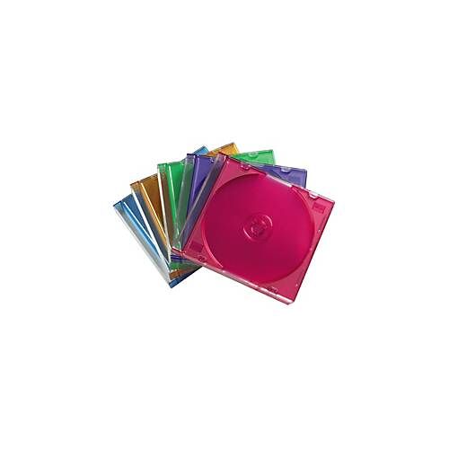 Hama - Slim Jewel Case für Speicher-CD - Kapazität: 1 CD - durchsichtig blau, durchsichtig grün, durchsichtig orange, durchsichtig violett, durchsichtig rosa (Packung mit 25)