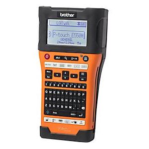 Beschriftungsgerät Brother PT-E550WNIVP, 30 mm/Sek., USB/WLAN, für 3,5-24 mm breite TZe-Schriftbänder, B 126 x T 250 x H 94 mm, orange-anthrazit