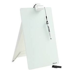 Glas-Notizboard Nobo Diamond, für Schreibtische, magnethaftend, B 216 x T 30 x H 297 mm, mit Marker & Montagematerial, weiß