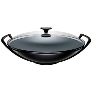 Le Creuset Wok mit Glasdeckel 36 cm schwarz