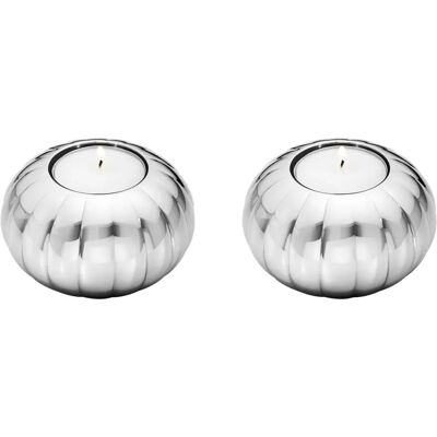 Georg Jensen Bernadotte Edelstahl Teelichthalter - 2er-Set Kerzenständer Georg Jensen Bernadotte Edelstahl Teelichthalter - 2er-Set Kerzenständer
