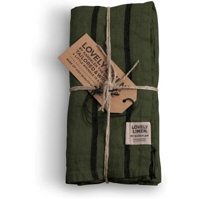 Lovely Linen - Streifen 4er Pack - Grün - 45x45 - Leinen Lovely Linen - Streifen 4er Pack - Grün - 45x45 - Leinen