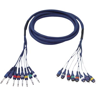 DAP Audio Fl64 – 8 Mono-Klinkenstecker Auf 8 Cinch-Buchsen, 6 M DAP Audio Fl64 – 8 Mono-Klinkenstecker Auf 8 Cinch-Buchsen, 6 M