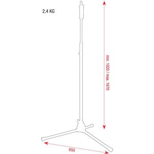 Showgear Dap Quick Lock Mikroständer 1020mm - 1670mm Länge